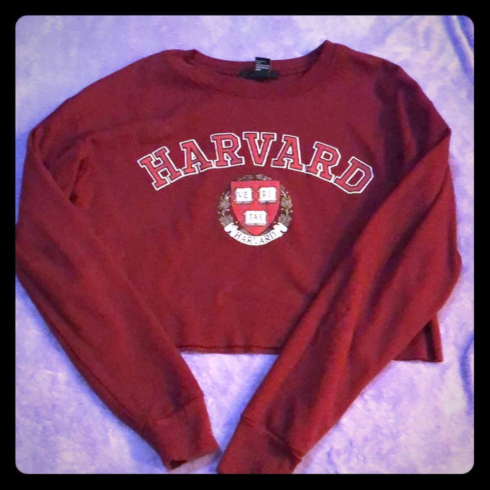 Cropped Harvard long sleeve shirt